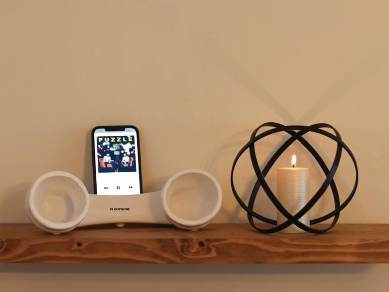 موبافون سفید_پایه نگهدارنده گوشی و افزایش دهنده صدا